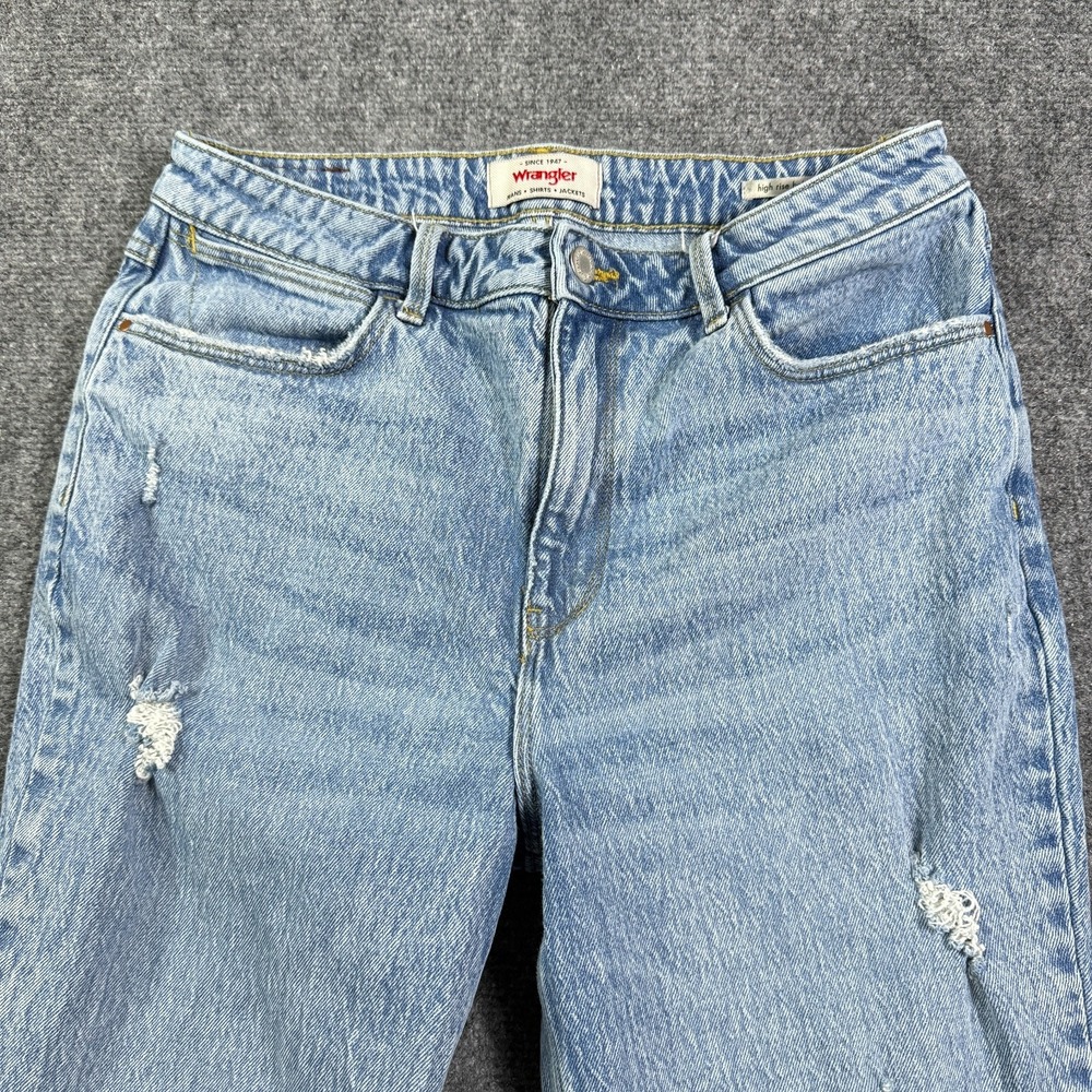 Wrangler High Rise Bold Boot Jeans Womens 10x32 Bootcut Stretch Distressed - Picture 4 of 14